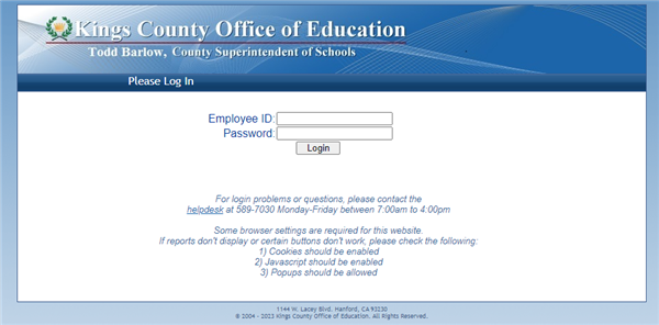 Employee Web Screenshot